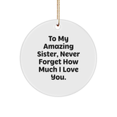 Gifts from Family to My Amazing Sister, Never Forget How Much I Love You. - Sister Circle Ornament for Christmas - Image 1